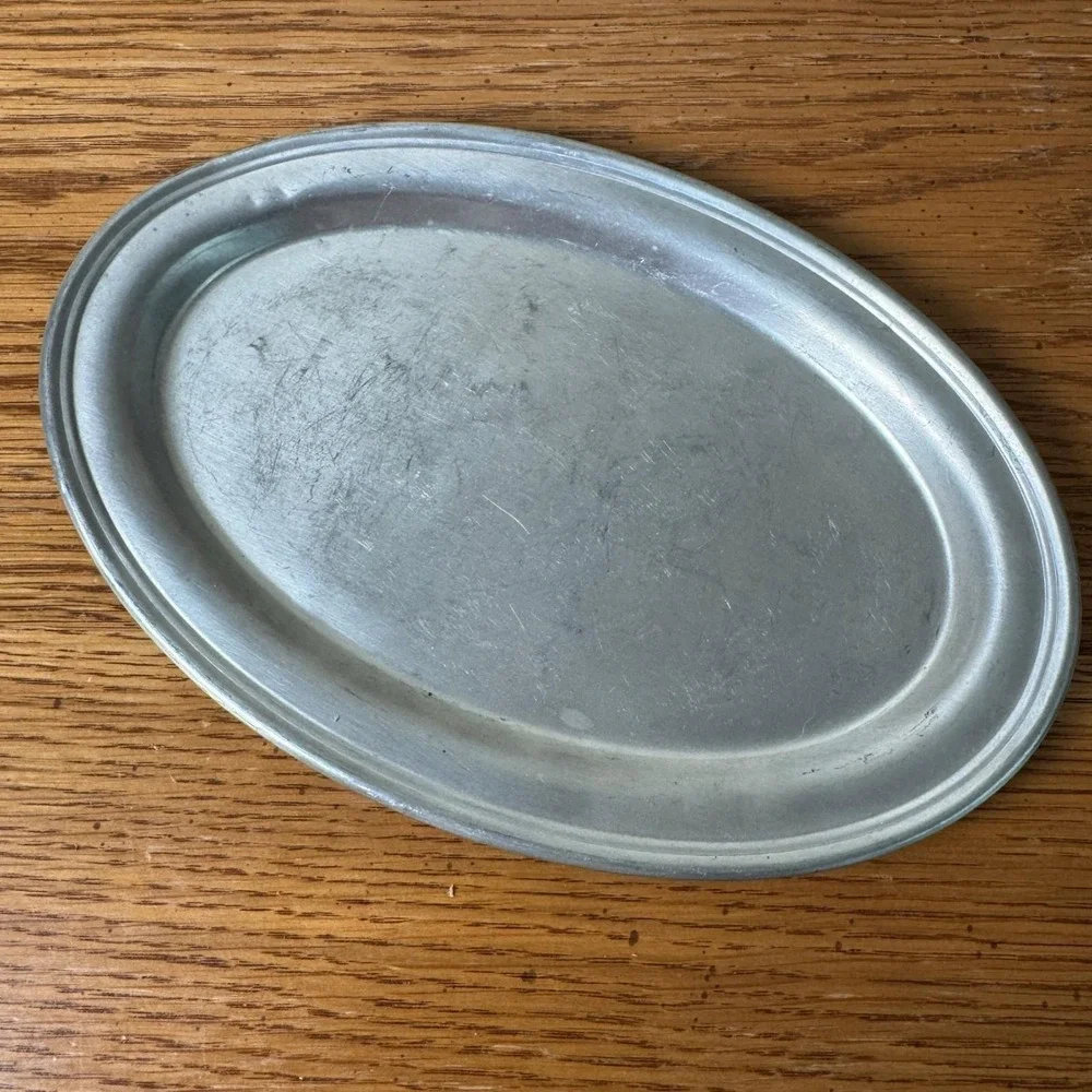 Web Pewter‎ Early American Creamer Sugar Bowl and Oval Tray Set 3 Piece Vintage